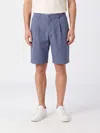 Herno Blue Bermuda Seer-crease Seersucker Polyester Shorts In Multi