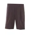 Herno Dark Brown Polyester Bermuda In Pink