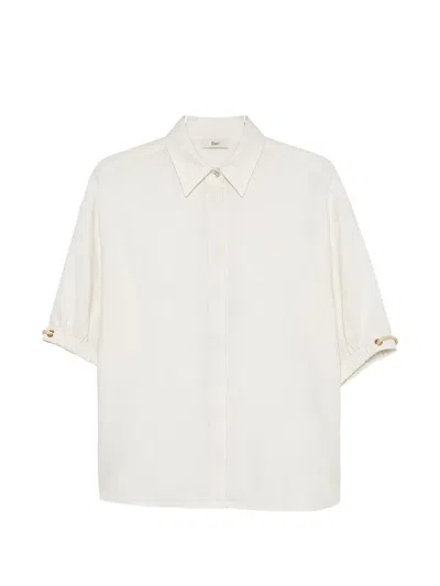 Herno Short-sleeve Buttoned Shirt In White