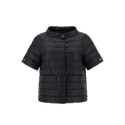 Herno Short-sleeve Down Jacket In Black