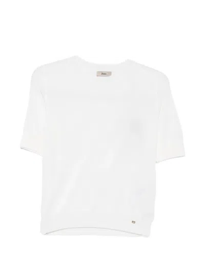 Herno Short-sleeve Knitted T-shirt In White