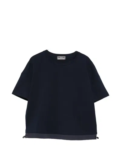 Herno Short-sleeve Layered T-shirt In Blue