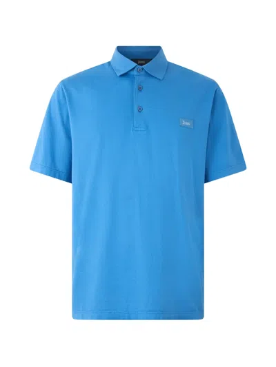 Herno Short-sleeve Polo Shirt In Blue