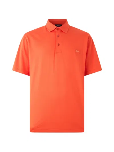 Herno Classic Cotton Polo Shirt In Orange