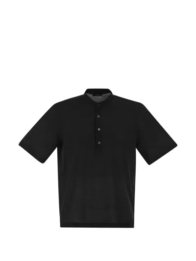Herno Short-sleeve Polo Shirt In Black
