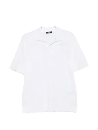 Herno Short-sleeved Polo Shirt In White