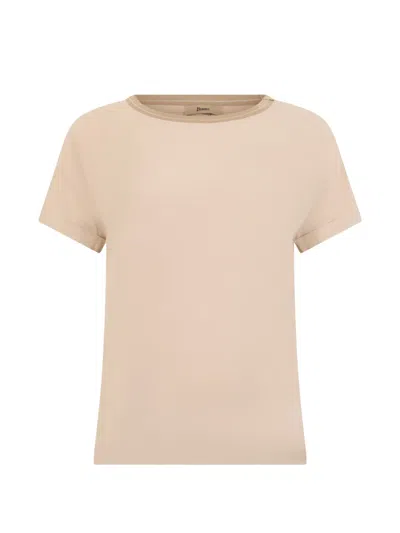 Herno Short-sleeve Round-neck T-shirt In Neutral