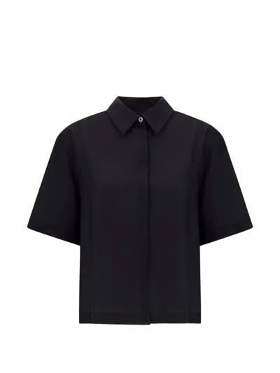 Herno Short-sleeved Shirt In Tropical Wool In Black