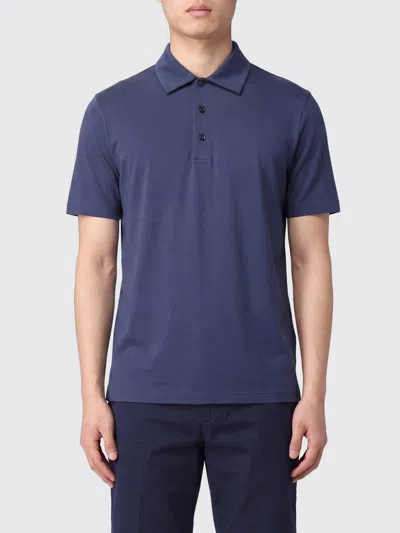 Herno Short-sleeved Cotton Polo Shirt With Classic Three-button Collar In Multi