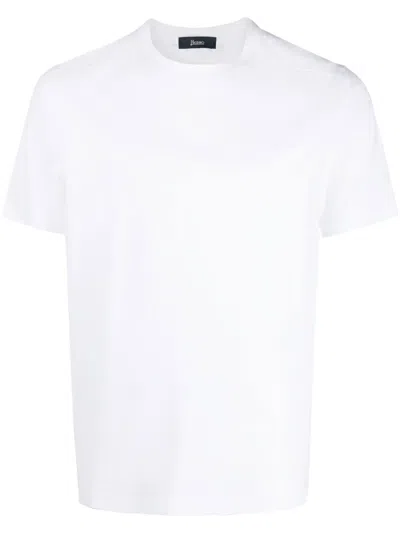 Herno Shortsleeved Crew Neck T-shirt In White