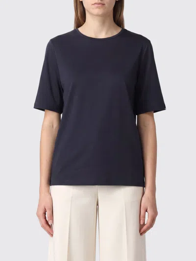 Herno Short-sleeved Crew Neck T-shirt In Pure Cotton In Blue