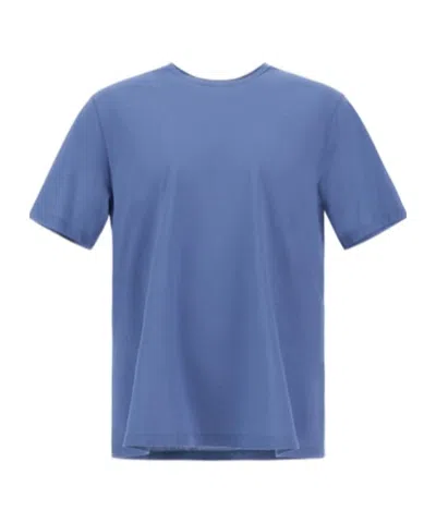 Herno Short-sleeved Crewneck T-shirt In Blue