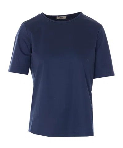 Herno Short-sleeved Crewneck T-shirt In Blue