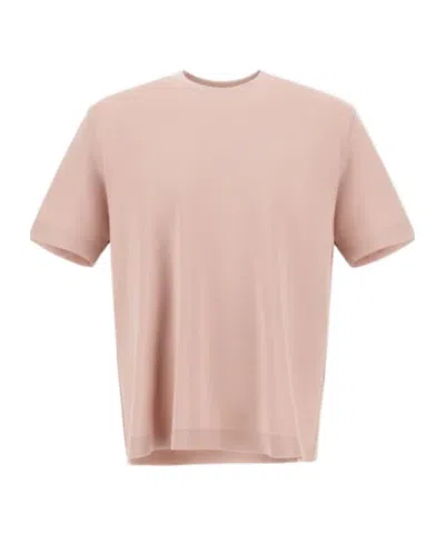 Herno Short-sleeved Crewneck T-shirt In Brown