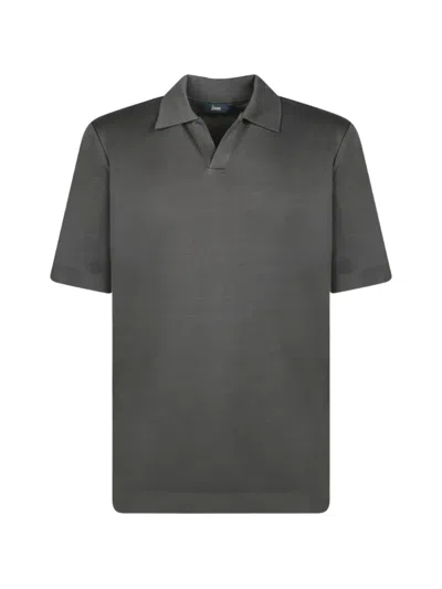 Herno Short-sleeved Polo Shirt In Green