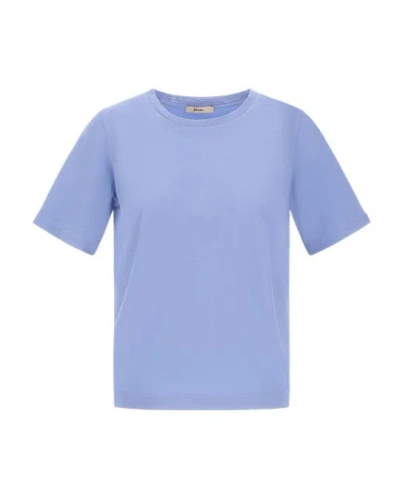 Herno Short-sleeved Round-neck T-shirt In Blue