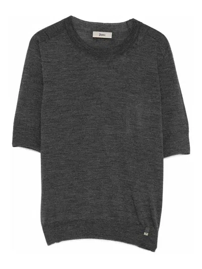 Herno Shoty Sleeve Sweater In Grey