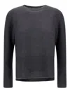 Herno Side-split Round-neck Sweater In Gray