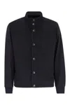 Herno Men Silk And Cashmere Bomber Jacket In Black