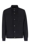 Herno Men Silk And Cashmere Bomber Jacket In Blue