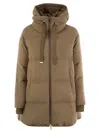 Herno Silk And Cashmere Down Jacket In Camel