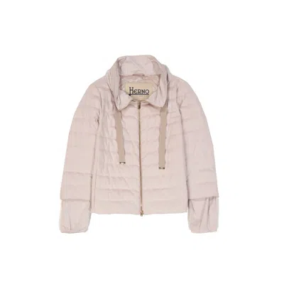 Herno Silk And Cashmere Down Jacket In Pink