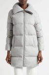 Herno Silk & Cashmere Down Puffer Coat In Gray