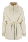 Herno Silk And Cashmere Jacket With Belt In Multi