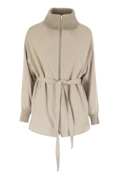 HERNO HERNO SILK AND CASHMERE JACKET WITH BELT