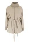 Herno Silk And Cashmere Jacket With Belt In White