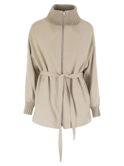 HERNO SILK AND CASHMERE JACKET WITH BELT