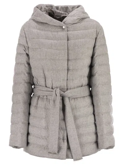 Herno Silk And Cashmere Kimono Jacket In Gray