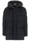 Herno Silk And Cashmere Padded Down Jacket In Blue