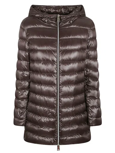 HERNO SILK AND CASHMERE QUILTED JACKET WITH GLOSSY FINISH