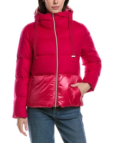Herno Silk & Cashmere-blend Down Coat In Red