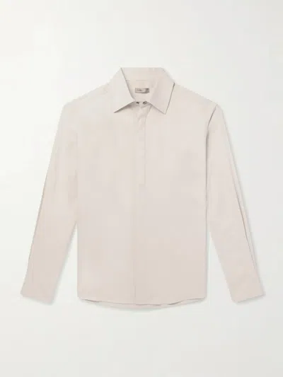 Herno Silk And Cashmere-blend Shirt In Neutral