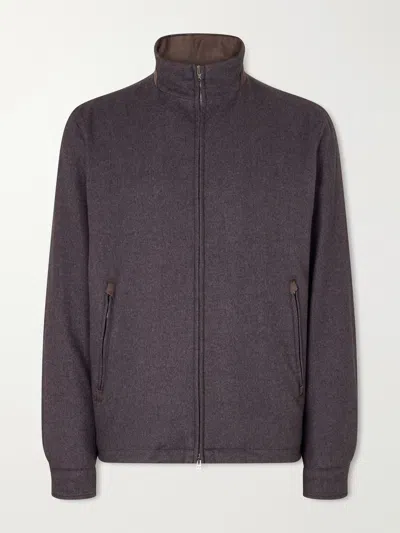 Herno Silk And Cashmere-blend Twill Bomber Jacket In Multi
