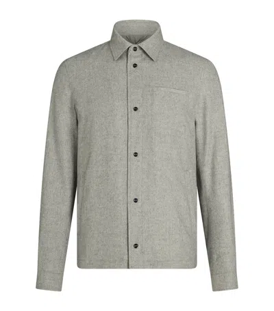 Herno Silk-cashmere Shacket In Gray