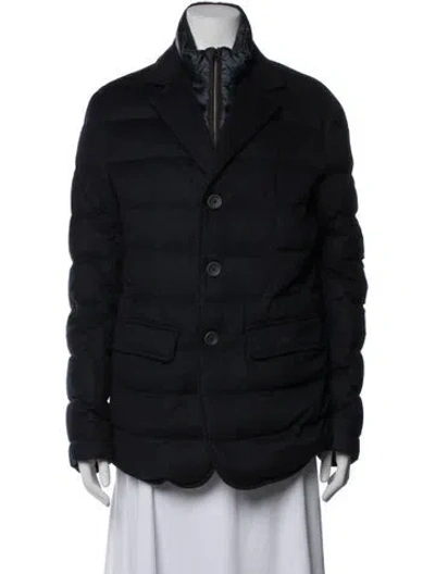 Pre-owned Herno Silk Down Coat In Blue