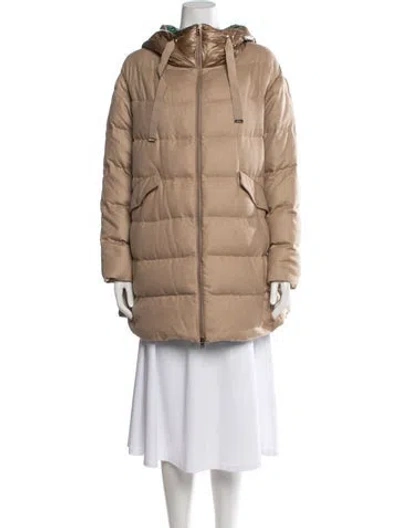 Pre-owned Herno Silk Down Coat In Brown