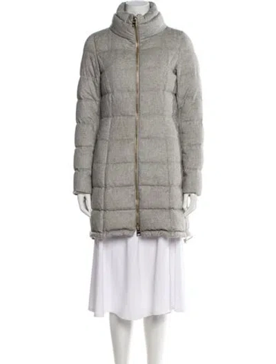 Pre-owned Herno Silk Down Coat In Gray
