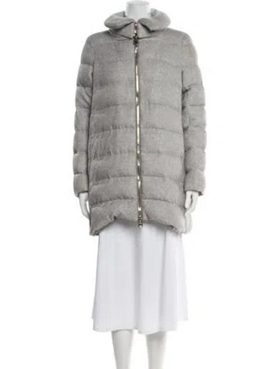 Pre-owned Herno Silk Down Coat In Gray