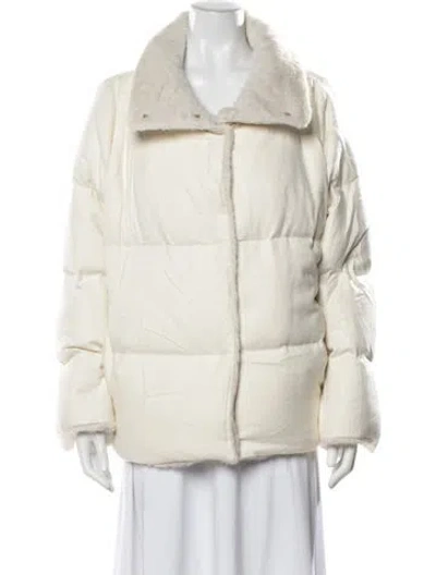 Pre-owned Herno Silk Down Coat In Neutral