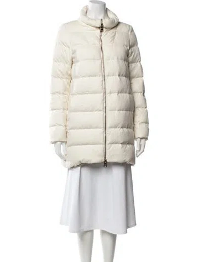 Pre-owned Herno Silk Down Coat In Neutral