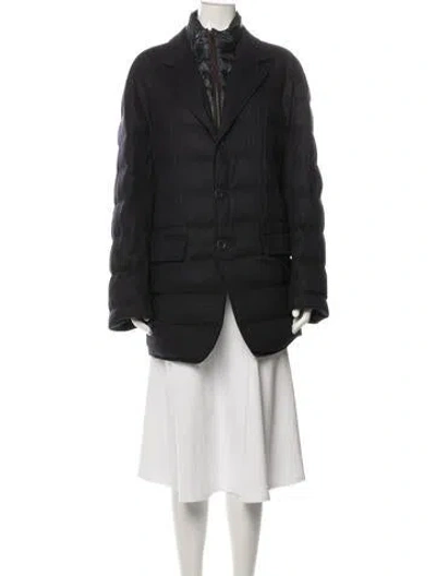 Pre-owned Herno Silk Down Jacket In Black/blue
