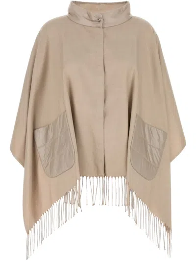 Herno Chantilly Silk And Ultralight Nylon Poncho