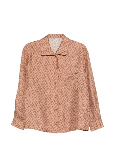 Herno Silk Shirt In Brown
