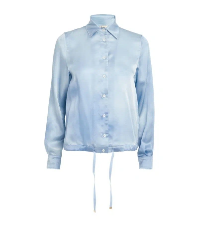 Herno Silk Tie-dye Shirt In Blue