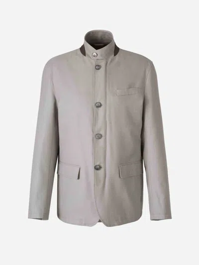 Herno Silk Wool Coat In Brown