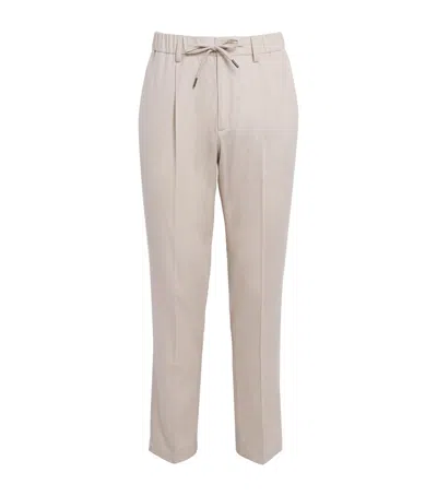 Herno Silk-cashmere Drawstring Trousers In Neutral